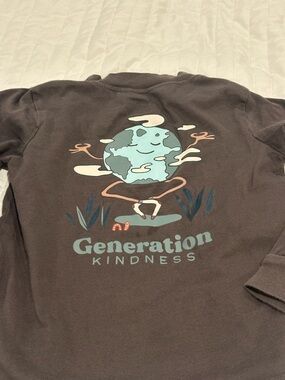 Kids organic cotton generation kindness long sleeve graphic tee shirt xs 5 5T